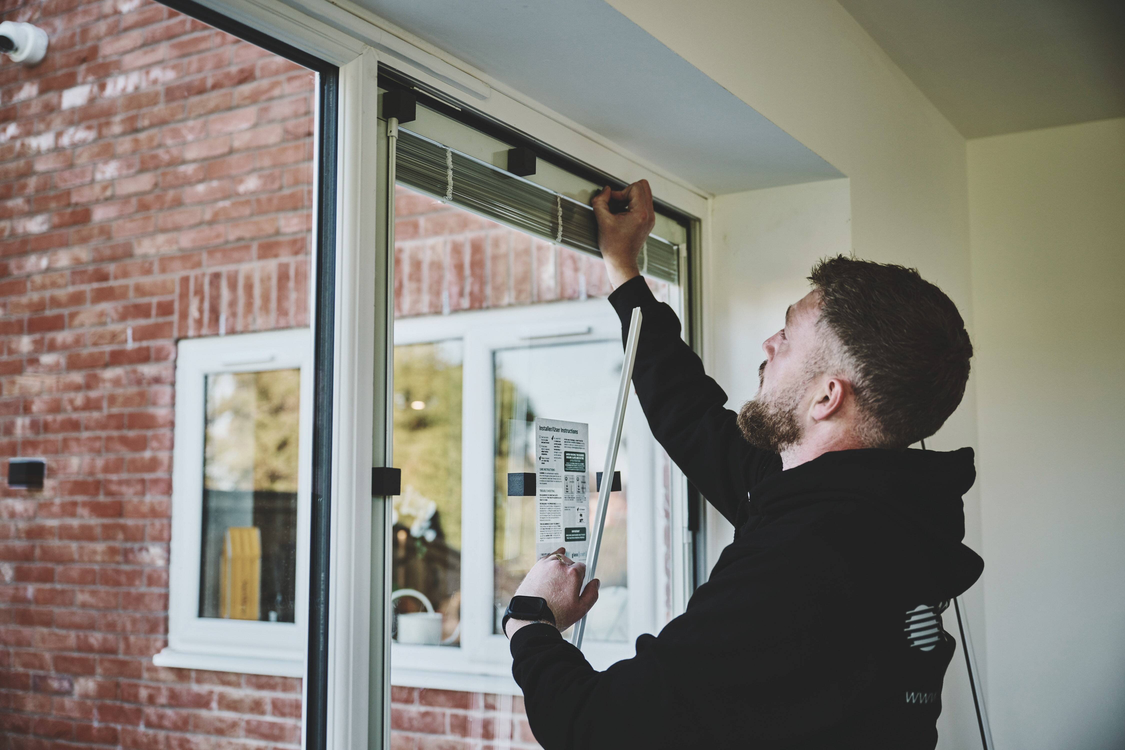 Integral blinds for patio doors